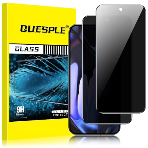 QUESPLE [2 Stück] Panzerglas Sichtschutz für Google Pixel 9 Pro 5G, Anti-Kratzen, 9H Härte Blasenfreie Google 9 Pro Privacy Schutzfolie Gehärtetem Glas Displayschutzfolie von QUESPLE