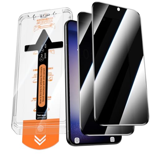 QUESPLE 2 Stück Panzerglas Sichtschutz für Samsung Galaxy S23, [Auto-Installation] Anti-Spähen Full Screen Privatsphäre Schutzfolie, Frei von Kratzern, 9H Härte Gehärtetem Glas Displayschutzfolie von QUESPLE