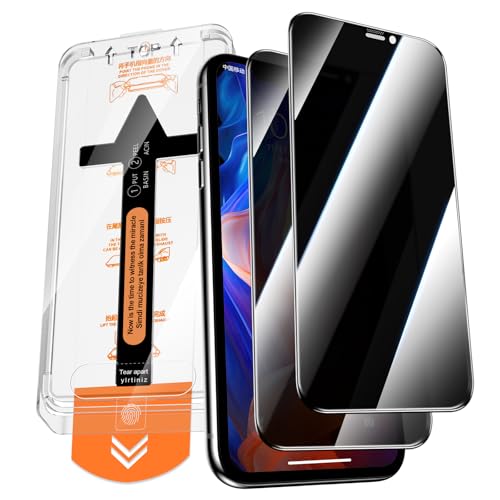 QUESPLE 2 Stück Panzerglas Sichtschutz für iPhone 11/XR, [Auto-Installation] Anti-Spähen Full Screen Privatsphäre Schutzfolie, Frei von Kratzern, 9H Härte Gehärtetem Glas Displayschutzfolie von QUESPLE