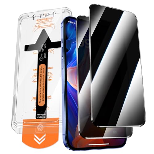 QUESPLE 2 Stück Panzerglas Sichtschutz für iPhone 16, [Auto-Installation] Anti-Spähen Full Screen Privatsphäre Schutzfolie, Frei von Kratzern, 9H Härte Gehärtetem Glas Displayschutzfolie von QUESPLE