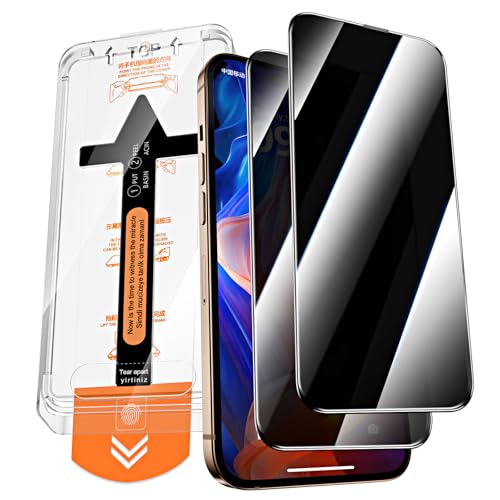 QUESPLE 2 Stück Panzerglas Sichtschutz für iPhone 16 Pro Max, [Auto-Installation] Anti-Spähen Full Screen Privatsphäre Schutzfolie, Frei von Kratzern, 9H Härte Gehärtetem Glas Displayschutzfolie von QUESPLE