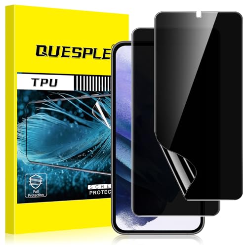 QUESPLE [2 Stück] Privacy Schutzfolie für Samsung Galaxy S21 Plus 5G, Anti-Kratzen, Anti Spähen, Fingerabdruck-ID Blasenfreie Weich TPU Displayschutzfolie für Samsung S21 Plus Anti-Spy Folie von QUESPLE