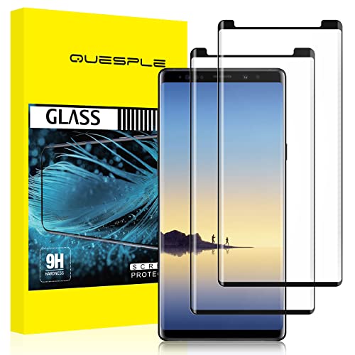 QUESPLE [2 Stück] Schutzfolie für Samsung Galaxy Note 8, Anti-Kratzen, Ultra-klar, Anti-Bläschen, 3D-Vollständige Abdeckung Gehärtetem Glas Displayschutzfolie von QUESPLE