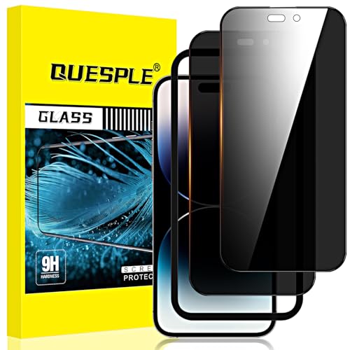 QUESPLE 2 Stück Panzer Schutz Glas, Sichtschutz für iPhone 14 Pro Max 6,7", Anti-Spähen Privatsphäre Schutzfolie, Frei von Kratzern, 9H Härte Temperglas QUESPLE 2 Stück Panzer Schutz Glas, Sichtschutz für iPhone 14 Pro Max 6,7", Anti-Spähen Privatsphäre Schutzfolie, Frei von Kratzern, 9H Härte Temperglas von QUESPLE