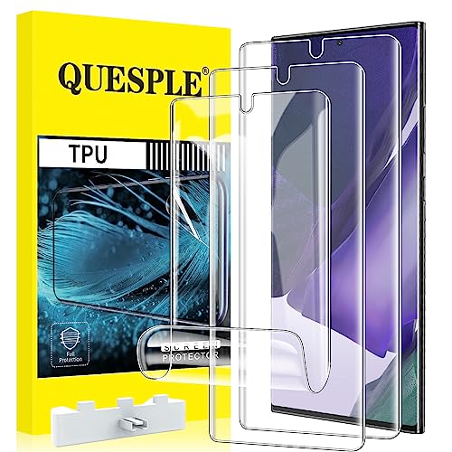 QUESPLE [3 Stück] TPU Schutzfolie für Samsung Galaxy Note20 Ultra 5G Folie, Anti-Kratzen, HD Klar Blasenfreie Weich Samsung Note20 Ultra Display Schutz, Fingerabdruck-ID Unterstützen von QUESPLE