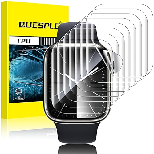 QUESPLE [8 Stück] TPU Schutzfolie für Apple Watch 41mm Series 9/8/7 Folie, HD Klar Blasenfreie Weich Apple Watch Display Schutz, Nicht Glas Maximale Abdeckung Selbstheilung von QUESPLE