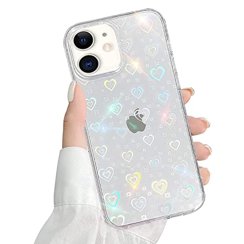 QUESPLE Kompatibel mit iPhone 12/12 Pro Hülle Transparent Glitzer Herz Muster für Frauen Mädchen Mode Weiche Langlebige Schlanke TPU Handyhülle, Hart PC Rückseite Kratzfest QUESPLE Kompatibel mit iPhone 12/12 Pro Hülle Transparent Glitzer Herz Muster für Frauen Mädchen Mode Weiche Langlebige Schlanke TPU Handyhülle, Hart PC Rückseite Kratzfest von QUESPLE