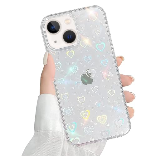 QUESPLE Kompatibel mit iPhone 13 Mini Hülle Transparent Glitzer Herz Muster für Frauen Mädchen Mode Weiche Langlebige Schlanke TPU Handyhülle, Hart PC Rückseite Kratzfest QUESPLE Kompatibel mit iPhone 13 Mini Hülle Transparent Glitzer Herz Muster für Frauen Mädchen Mode Weiche Langlebige Schlanke TPU Handyhülle, Hart PC Rückseite Kratzfest von QUESPLE
