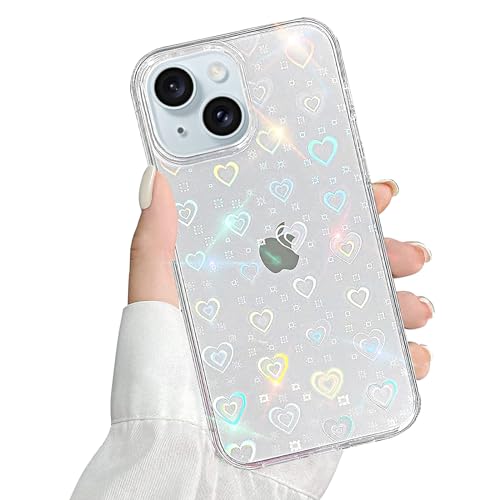 QUESPLE Kompatibel mit iPhone 15 Plus Hülle Transparent Glitzer Herz Muster für Frauen Mädchen Mode Weiche Langlebige Schlanke TPU Handyhülle, Hart PC Rückseite Kratzfest QUESPLE Kompatibel mit iPhone 15 Plus Hülle Transparent Glitzer Herz Muster für Frauen Mädchen Mode Weiche Langlebige Schlanke TPU Handyhülle, Hart PC Rückseite Kratzfest von QUESPLE
