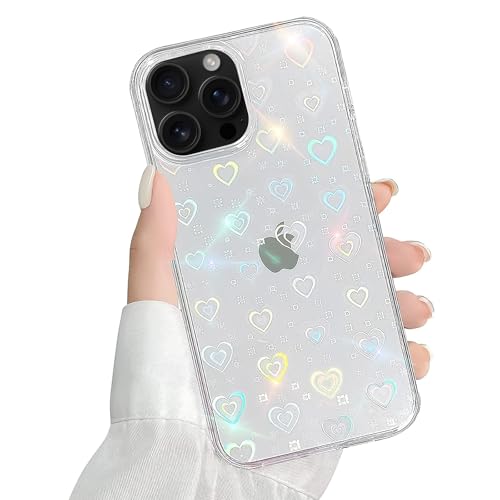 QUESPLE Kompatibel mit iPhone 16 Pro Hülle Transparent Glitzer Herz Muster für Frauen Mädchen Mode Weiche Langlebige Schlanke TPU Handyhülle, Hart PC Rückseite Kratzfest QUESPLE Kompatibel mit iPhone 16 Pro Hülle Transparent Glitzer Herz Muster für Frauen Mädchen Mode Weiche Langlebige Schlanke TPU Handyhülle, Hart PC Rückseite Kratzfest von QUESPLE