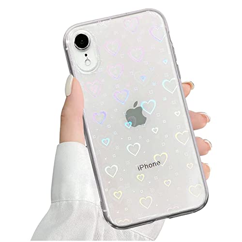 QUESPLE Kompatibel mit iPhone XR Hülle Transparent Glitzer Herz Muster für Frauen Mädchen Mode Weiche Langlebige Schlanke TPU Handyhülle, Hart PC Rückseite Kratzfest QUESPLE Kompatibel mit iPhone XR Hülle Transparent Glitzer Herz Muster für Frauen Mädchen Mode Weiche Langlebige Schlanke TPU Handyhülle, Hart PC Rückseite Kratzfest von QUESPLE