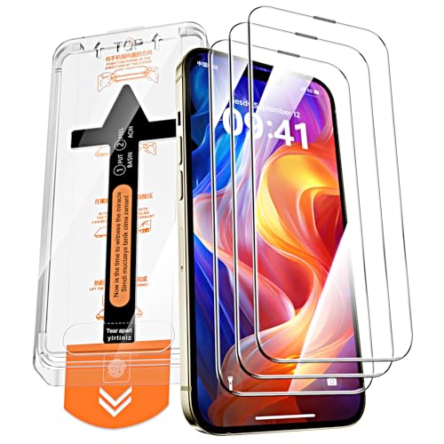 QUESPLE [3 Stück] Panzerglas Schutzfolie für iPhone 14 Pro Max, [Auto-Installation] Anti-Kratzen, Ultra-klar, Anti-Bläschen Gehärtetem Glas Displayschutzfolie für iPhone 14 Pro Max von QUESPLE
