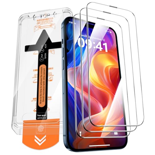 QUESPLE [3 Stück] Panzerglas Schutzfolie für iPhone 15 Pro, [Auto-Installation] Anti-Kratzen, Ultra-klar, Anti-Bläschen Gehärtetem Glas Displayschutzfolie für iPhone 15 Pro von QUESPLE