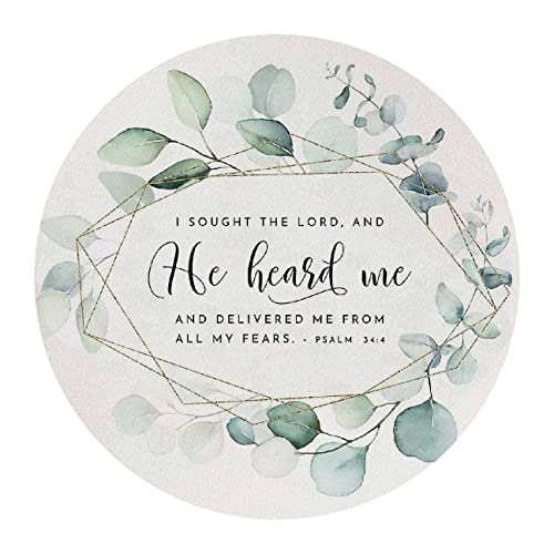 QUICQOD Christliches Mauspad, Bibelvers, christliches Geschenk für Frauen, christlicher Psalm 34:4 I Sought The Lord and He Mauspads, 21,6 x 21,6 cm von QUICQOD