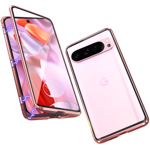 QUIETIP Schutzhülle kompatibel mit Google Pixel 9 Pro XL, magnetischer Körper, Metallrahmen, doppelseitig, transparente Abdeckung aus gehärtetem Glas, Roségold QUIETIP Schutzhülle kompatibel mit Google Pixel 9 Pro XL, magnetischer Körper, Metallrahmen, doppelseitig, transparente Abdeckung aus gehärtetem Glas, Roségold von QUIETIP
