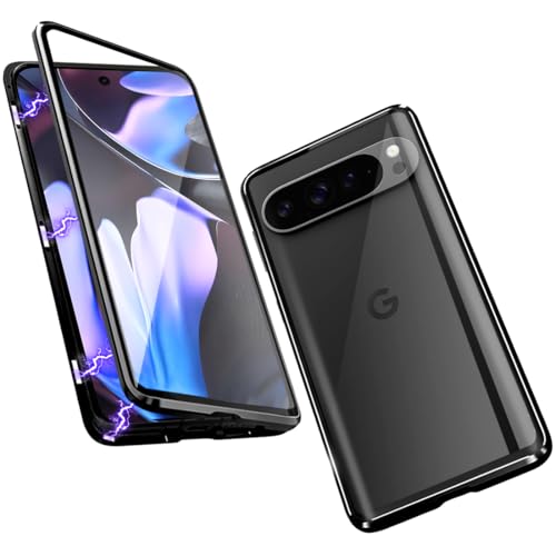 QUIETIP Schutzhülle kompatibel mit Google Pixel 9 Pro XL, magnetischer Körper, Metallrahmen, doppelseitig, transparente Abdeckung aus gehärtetem Glas, Schwarz QUIETIP Schutzhülle kompatibel mit Google Pixel 9 Pro XL, magnetischer Körper, Metallrahmen, doppelseitig, transparente Abdeckung aus gehärtetem Glas, Schwarz von QUIETIP