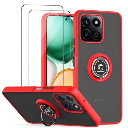 QUIETIP Schutzhülle kompatibel mit Honor X7C & Honor 200 Smart mit Displayschutzfolie, TPU + harter PC-Magnetring, Autohalterung, Standabdeckung, Rot QUIETIP Schutzhülle kompatibel mit Honor X7C & Honor 200 Smart mit Displayschutzfolie, TPU + harter PC-Magnetring, Autohalterung, Standabdeckung, Rot von QUIETIP