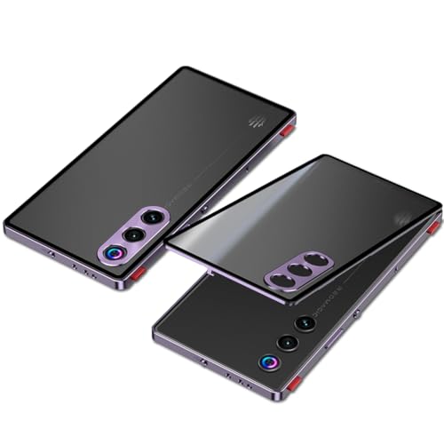 QUIETIP Schutzhülle kompatibel mit Red Magic 10 Air mit Displayschutzfolie, Metallrahmen und mattierter Polycarbonat-Rückseite, Violett von QUIETIP