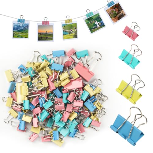 125 Stück Foldback Klammern 15mm 19mm 25mm 32mm Bunt, Papierklammern Metall Vielzweckklammern, Binder Clips für Schule Bürobedarf Notizen Papier 125 Stück Foldback Klammern 15mm 19mm 25mm 32mm Bunt, Papierklammern Metall Vielzweckklammern, Binder Clips für Schule Bürobedarf Notizen Papier von QUIIEOSKIA