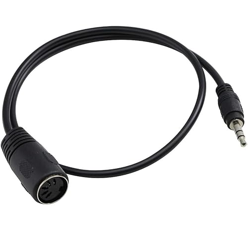 QUIK LOK SX/164 TRS020K, 3,5 mm TRS MIDI-Kabel auf 5-polige DIN-Buchse, Länge 20 cm, ideal für MIDI-Instrumente und Controller, Farbe: Schwarz von QUIK LOK