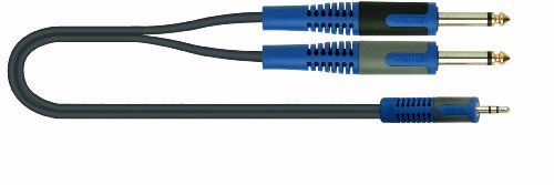 Roksolid Audiokabel mit Mono-Klinkenstecker 2 x 6,3 mm auf 1 x 3,5 mm, 2 m von QUIK LOK