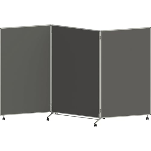 eurokraft | basic | Präsentationswand | faltbar und mobil | HxBxT 1905 x 3040 x 500 mm | dunkelgrau von eurokraft
