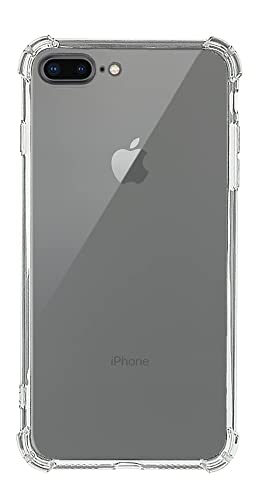 QUITECO Hülle für iPhone 7 Plus/iPhone 8 Plus, Handyhülle Transparent Silikon, Durchsichtig Verstärkte Ecken von QUITECO