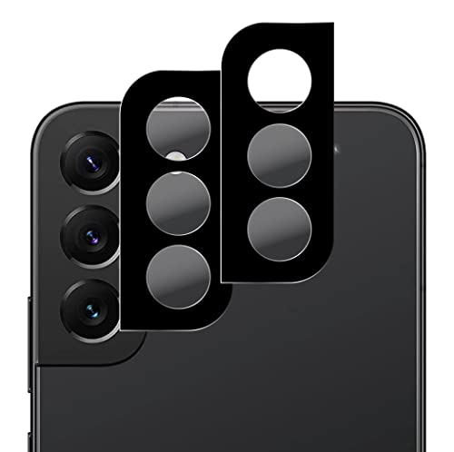 QUITECO Kamera Schutz Glas für Samsung Galaxy S22 5G e S22 Plus 5G [2 Stück] Panzer Schutzfolie Linsenschutz Kameraglas Schwarz von QUITECO