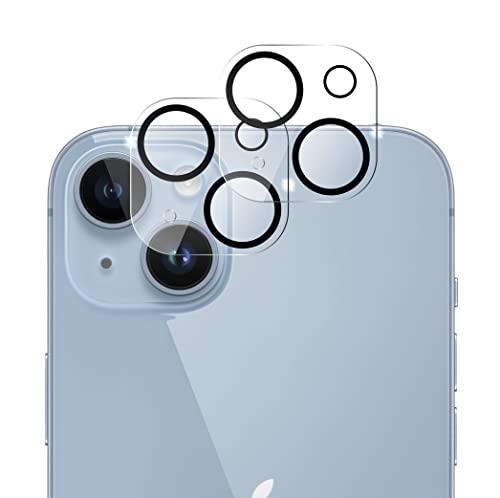 QUITECO Kamera Panzer Schutz Glas für iPhone 14/14 Plus [2 Stück] Schutzfolie Linsenschutz Kameraglas, Protector Abdeckung, Anti-Kratzer Camera Glas 9H von QUITECO
