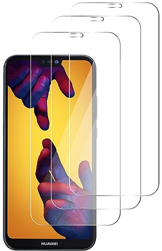 QUITECO Panzer Schutz Glas für Huawei P20 Lite [3 Stück] Schutzfolie Glas Display, Display Panzerfolie Blasenfreies Schutzglas, Glasfolie 9H von QUITECO