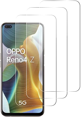 QUITECO Panzer Schutz Glas für Oppo Reno 4 Z 5G [3 Stück] Schutzfolie Glas Display, Display Panzerfolie Blasenfreies Schutzglas, Glasfolie 9H von QUITECO