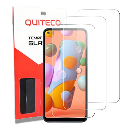 QUITECO Panzer Schutz Glas für Samsung Galaxy A11 / M11 [3 Stück] Schutzfolie Glas Display, Display Panzerfolie Blasenfreies Schutzglas, Glasfolie 9H von QUITECO