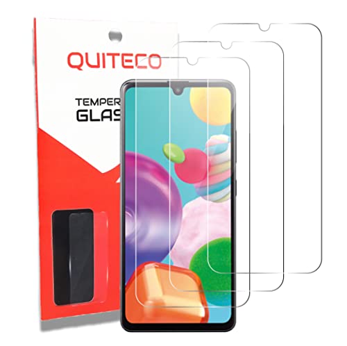 QUITECO Panzer Schutz Glas für Samsung Galaxy A41 [3 Stück] Schutzfolie Glas Display Panzerfolie Schutzglas von QUITECO