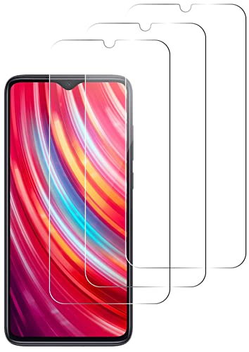 QUITECO Panzer Schutz Glas für Xiaomi Redmi Note 8 Pro [3 Stück] Schutzfolie Glas Display Panzerfolie Schutzglas von QUITECO