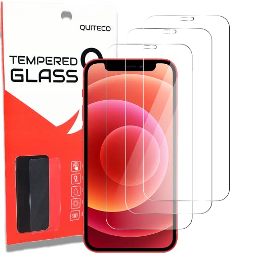 QUITECO Panzer Schutz Glas für iPhone 12 Mini [3 Stück] Schutzfolie Glas Display Panzerfolie Schutzglas von QUITECO