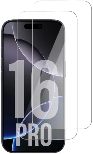 QUITECO Panzer Schutz Glas für iPhone 16 Pro [2 Stück] Schutzfolie Glas Display Panzerfolie Schutzglas von QUITECO