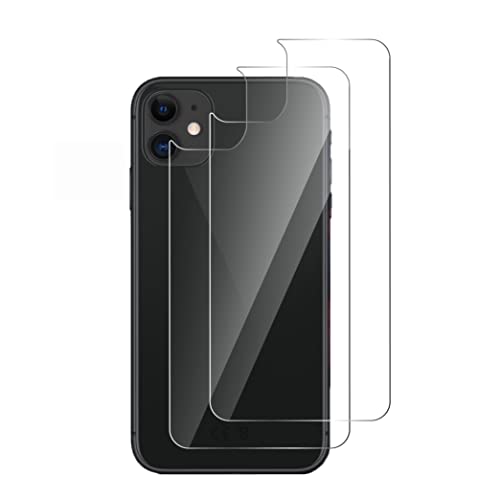 QUITECO Rückseite Schutzfolie für iPhone 11 [2 Stück] Schutz aus Gehärtetem Glas des Rückens von QUITECO