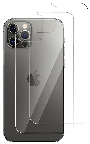 QUITECO Rückseite Schutzfolie für iPhone 12 [2 Stück], Schutz aus Gehärtetem Glas des Rückens, Anti-Kratzer, Härte 9H von QUITECO
