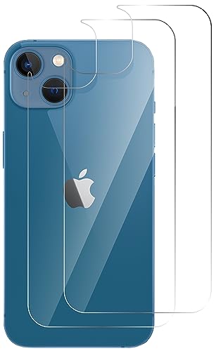 QUITECO Rückseite Schutzfolie für iPhone 13 Mini [2 Stück] Schutz aus Gehärtetem Glas des Rückens von QUITECO
