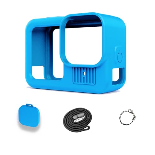 Silikonhülle, kompatibel mit GoPro Hero 13, Schwarz, Silikon-Gummi, weiche Hülle, Schutzabdeckung mit Objektivabdeckung, Schlüsselband, Zubehör, Bündel-Kit für Hero 13 Black Action Kamera (Blau) Silikonhülle, kompatibel mit GoPro Hero 13, Schwarz, Silikon-Gummi, weiche Hülle, Schutzabdeckung mit Objektivabdeckung, Schlüsselband, Zubehör, Bündel-Kit für Hero 13 Black Action Kamera (Blau) von QUJIFETU