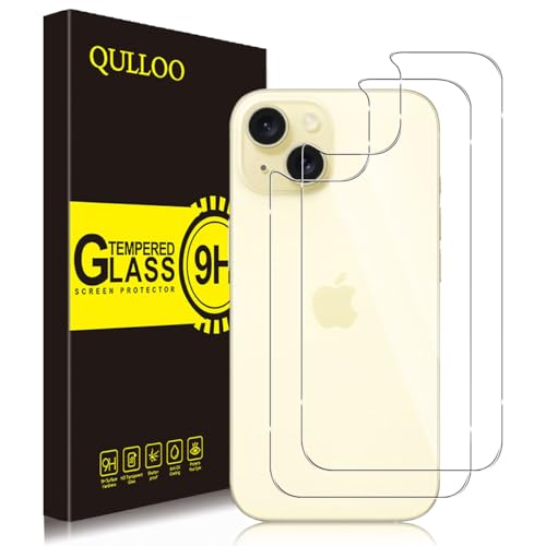 QULLOO 2 Stück Rückseite Schutzfolie für iPhone 15 für Panzerglas, 9H Härte Anti-Kratzen Zurück Glasfolie Hinten Schutzglas HD Klar Rückseite Folie QULLOO 2 Stück Rückseite Schutzfolie für iPhone 15 für Panzerglas, 9H Härte Anti-Kratzen Zurück Glasfolie Hinten Schutzglas HD Klar Rückseite Folie von QULLOO