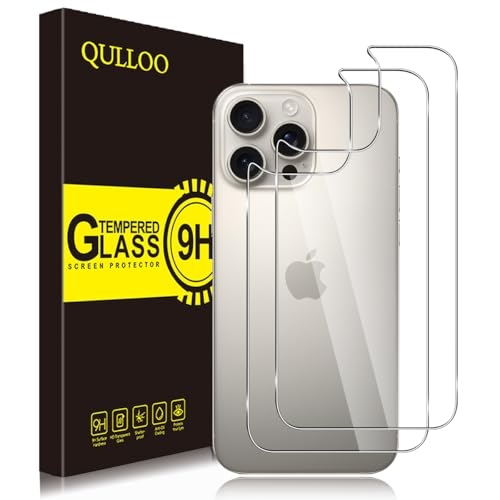 QULLOO 2 Stück Rückseite Schutzfolie für iPhone 16 Pro Max für Panzerglas, 9H Härte Anti-Kratzen Zurück Glasfolie Hinten Schutzglas HD Klar Rückseite Folie QULLOO 2 Stück Rückseite Schutzfolie für iPhone 16 Pro Max für Panzerglas, 9H Härte Anti-Kratzen Zurück Glasfolie Hinten Schutzglas HD Klar Rückseite Folie von QULLOO