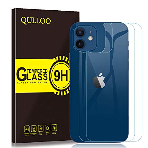 QULLOO Hinten Schutzfolie Kompatibel mit iPhone 12 Mini, Rückseite Displayschutzfolie Schutzfolie 9H Härte Zurück Film HD klar Rückseite Folie für iPhone 12 Mini 5,4 Zoll - 2 Stück von QULLOO