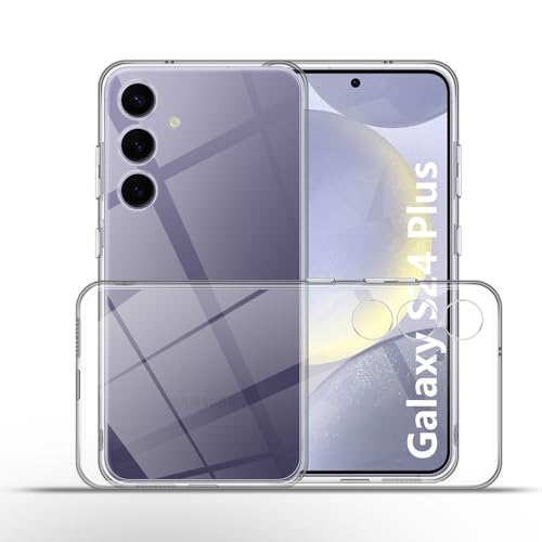 QULLOO Hülle Transparent für Samsung Galaxy S24 Plus Case, Crystal Clear Hinten Schutzhülle für Galaxy S24+ 5G Silikon Stoßdämpfung Weich TPU handyhülle Anti-Kratzer von QULLOO