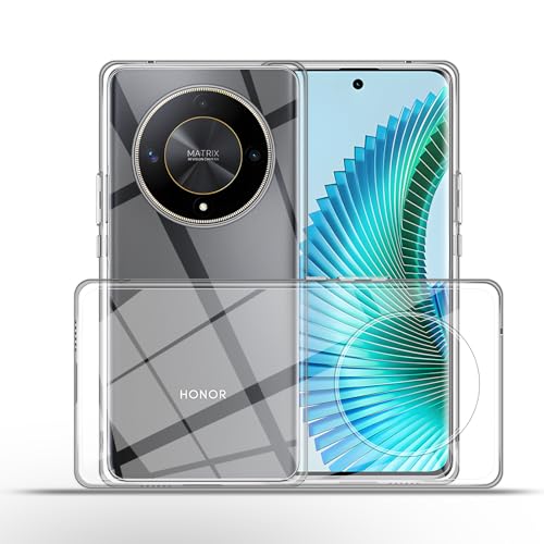 QULLOO Hülle für Honor Magic 6 LITE 5G Case, Crystal Clear Hinten Schutzhülle Transparent Silikon Ultra Dünn Stoßdämpfung Weich TPU handyhülle Anti-Kratzer Cover für Honor Magic6 LITE von QULLOO