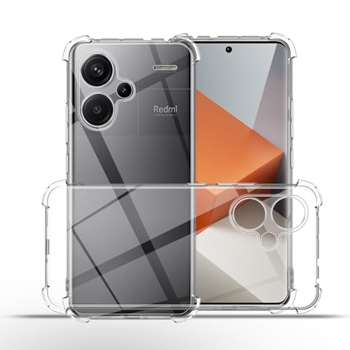 QULLOO Hülle für Xiaomi Redmi Note 13 Pro Plus 5G Case, Crystal Clear Hinten Schutzhülle Transparent Silikon Ultra Dünn Stoßdämpfung Anti-Kratzer Weich TPU handyhülle für Xiaomi Redmi Note 13 Pro+ von QULLOO