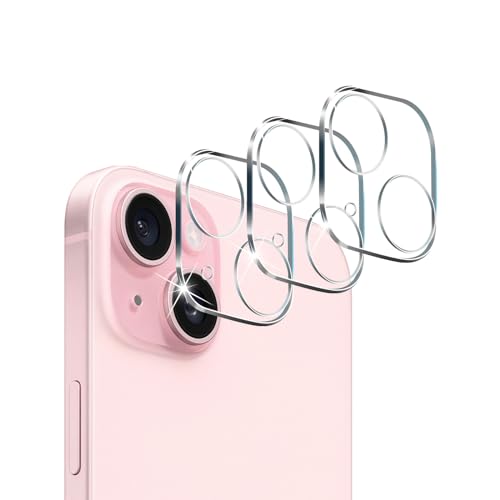 QULLOO Kamera Schutzfolie für iPhone 15 / iPhone 15 Plus für Panzerglas, 3 Stück 9H Härte Kamera Schutz Glas HD Klar Linse Folie Anti-Kratzen Kameraschutz von QULLOO