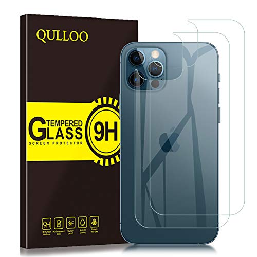 QULLOO Rückseite Schutzfolie für iPhone 12 Pro,[2 Stück] Hinten Schutzfolie 9H Vollabdeckung Zurück Film Klar Rückseite Folie für iPhone 12 Pro von QULLOO