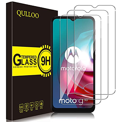 QULLOO Schutzfolie Kompatibel mit Motorola Moto G9 Play / G10 / G30 [3 Stück], 9H Härte Panzer Schutz Glas Folie Anti-Kratzen Handy Schutzglas HD Displayschutzfolie von QULLOO