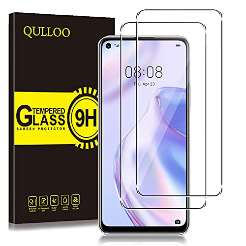 QULLOO Schutzfolie für Huawei P40 Lite 5G, [2 Stück] 9H Hartglas Schutzfolie HD Displayschutzfolie Anti-Kratzen Handy Folie für Huawei P40 Lite 5G von QULLOO